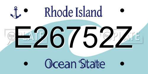 E26752Z Rhode Island License Plate