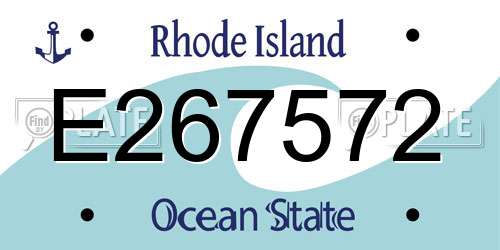 E267572 Rhode Island License Plate