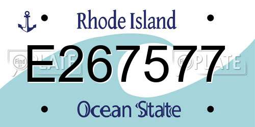 E267577 Rhode Island License Plate