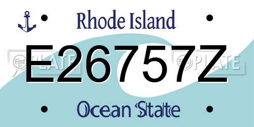 E26757Z Rhode Island License Plate