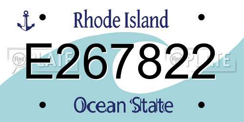 E267822 Rhode Island License Plate