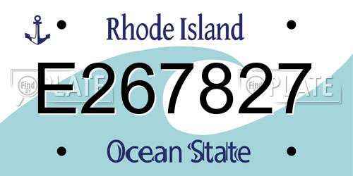 E267827 Rhode Island License Plate