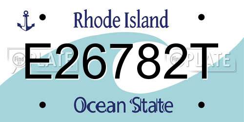 E26782T Rhode Island License Plate