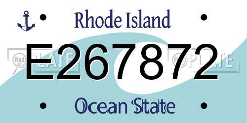 E267872 Rhode Island License Plate