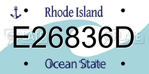 E26836D Rhode Island License Plate