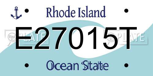 E27015T Rhode Island License Plate