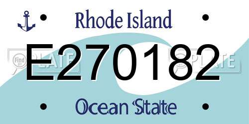 E270182 Rhode Island License Plate