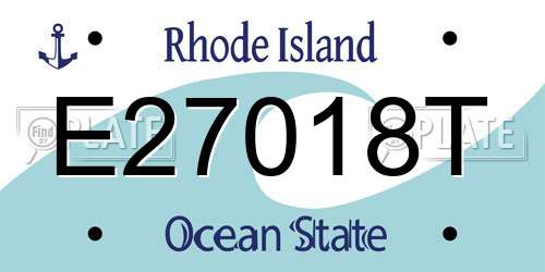 E27018T Rhode Island License Plate
