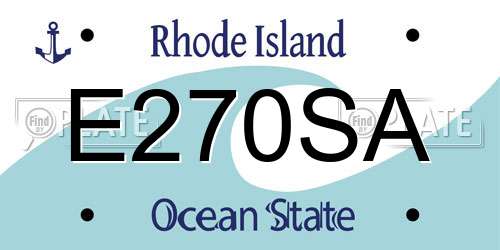 E270SA Rhode Island License Plate