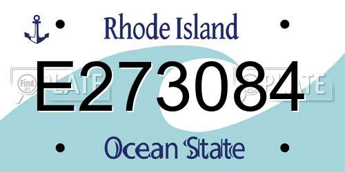 E273084 Rhode Island License Plate