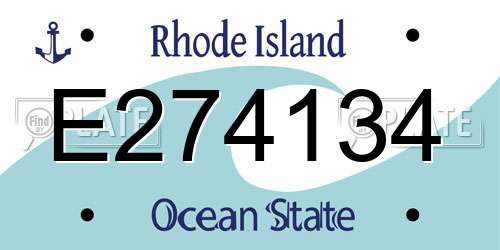 E274134 Rhode Island License Plate