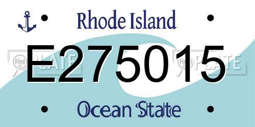 E275015 Rhode Island License Plate
