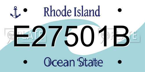 E27501B Rhode Island License Plate