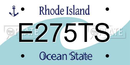 E275TS Rhode Island License Plate