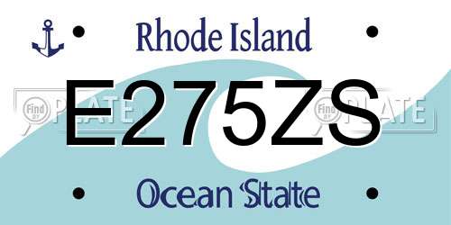 E275ZS Rhode Island License Plate