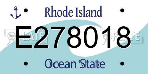 E278018 Rhode Island License Plate