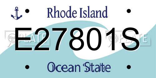 E27801S Rhode Island License Plate