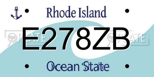 E278ZB Rhode Island License Plate