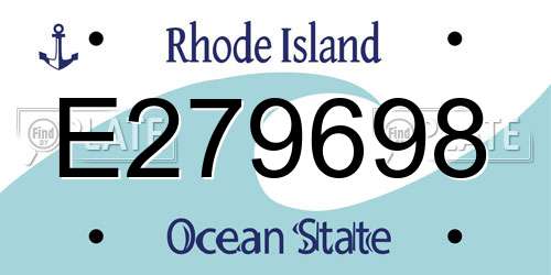 E279698 Rhode Island License Plate