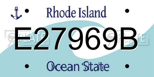 E27969B Rhode Island License Plate
