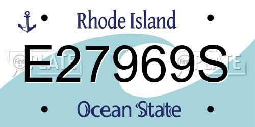 E27969S Rhode Island License Plate