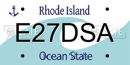 E27DSA Rhode Island License Plate