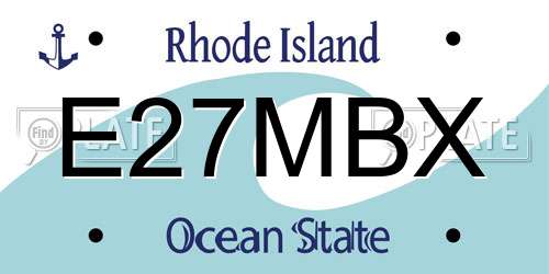 E27MBX Rhode Island License Plate