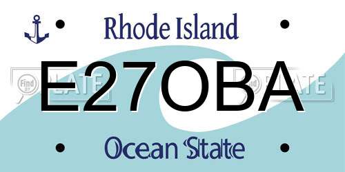 E27OBA Rhode Island License Plate