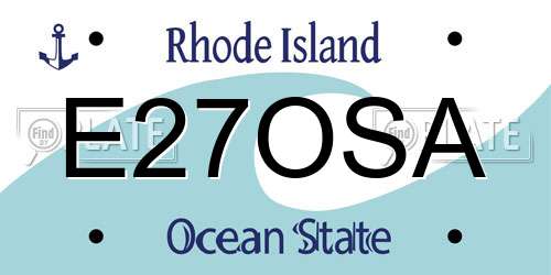 E27OSA Rhode Island License Plate