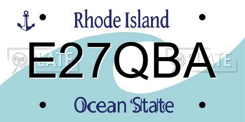E27QBA Rhode Island License Plate