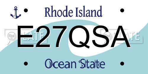 E27QSA Rhode Island License Plate