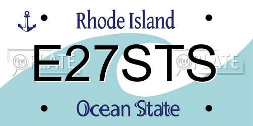E27STS Rhode Island License Plate