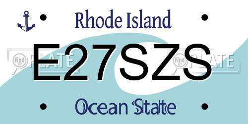 E27SZS Rhode Island License Plate