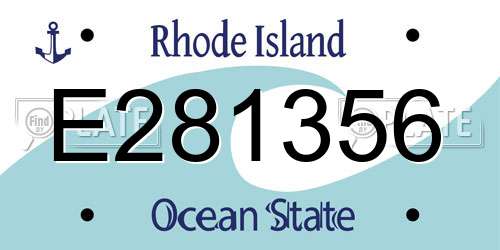 E281356 Rhode Island License Plate