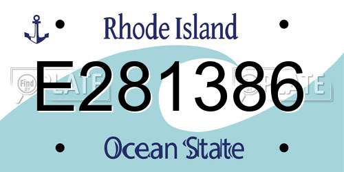E281386 Rhode Island License Plate