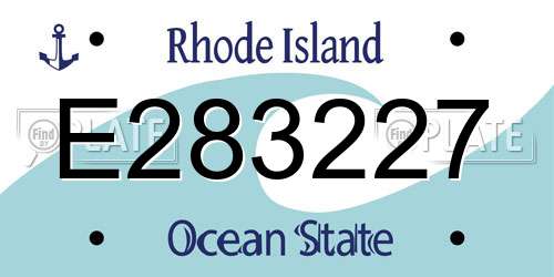 E283227 Rhode Island License Plate