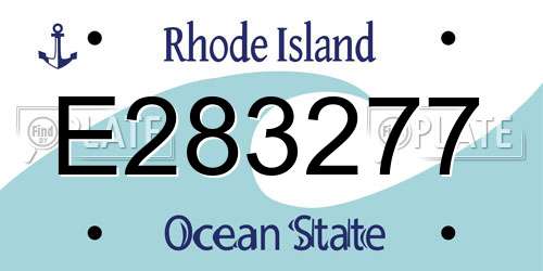 E283277 Rhode Island License Plate
