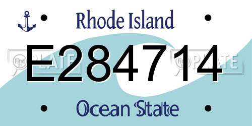 E284714 Rhode Island License Plate