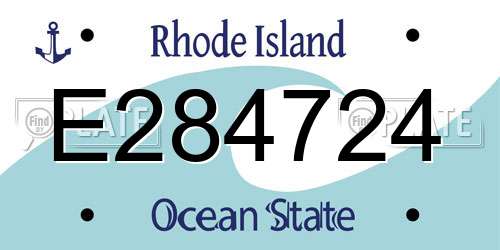 E284724 Rhode Island License Plate