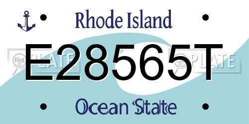 E28565T Rhode Island License Plate