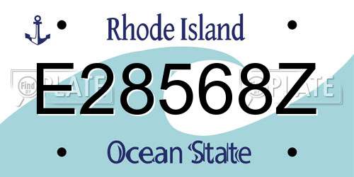 E28568Z Rhode Island License Plate