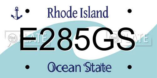 E285GS Rhode Island License Plate