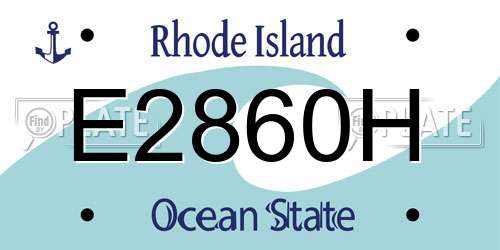 E2860H Rhode Island License Plate