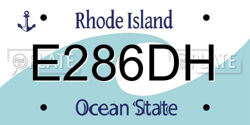 E286DH Rhode Island License Plate