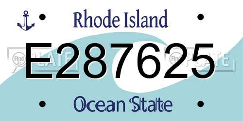 E287625 Rhode Island License Plate