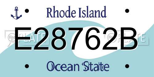 E28762B Rhode Island License Plate