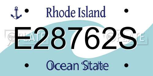 E28762S Rhode Island License Plate