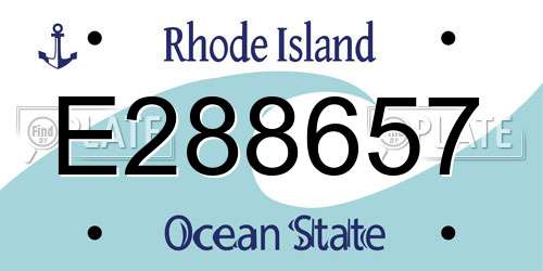 E288657 Rhode Island License Plate