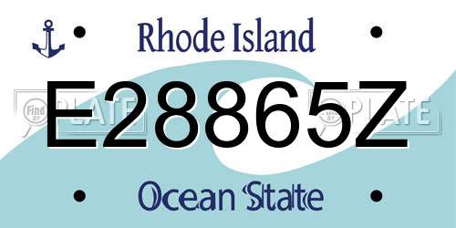 E28865Z Rhode Island License Plate