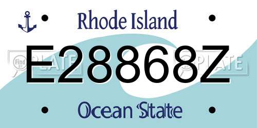 E28868Z Rhode Island License Plate